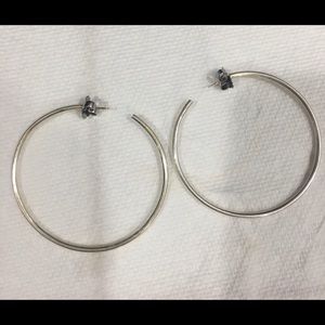 Sterling Silver Hoops with 14k Posts